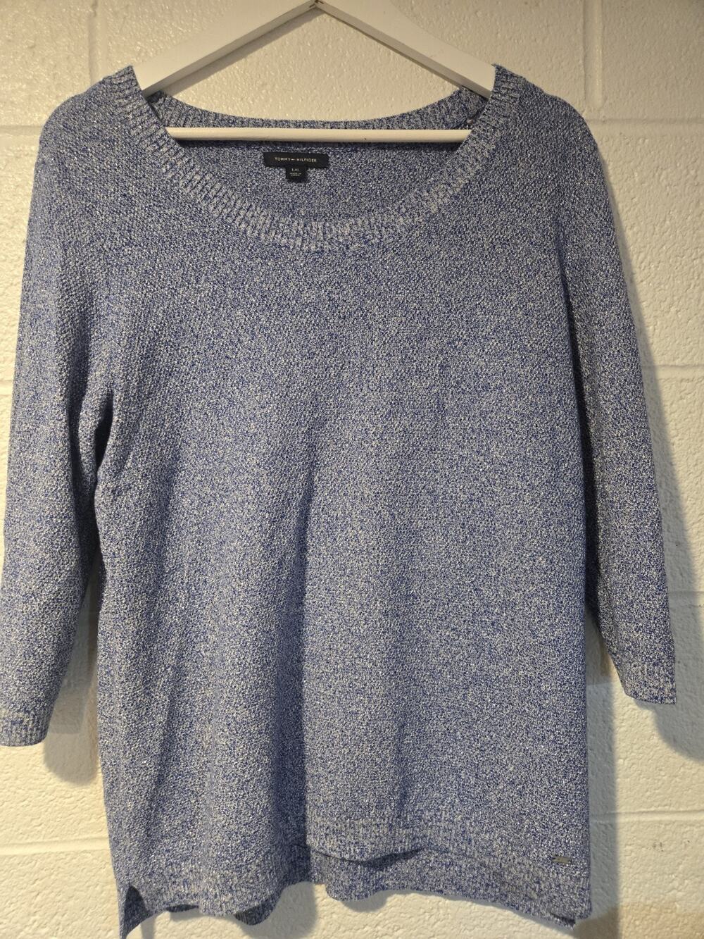 Womens Tommy Hilfiger Blue Sparkle Sweater Size L